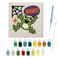 Ahhh Frog punch needle kit: finished canvas with threads, punch needle and threader