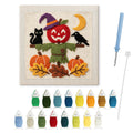 Apple Head Scarecrow punch needle kit: finished canvas with threads, punch needle and threader