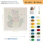 Apple Pumpkin Stack punch needle kit, 20 × 20 in (50 × 50 cm): canvas size and kit contents