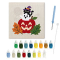 Apple Stack Friends punch needle kit: finished canvas with threads, punch needle and threader