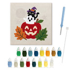 Apple Stack Friends punch needle kit: finished canvas with threads, punch needle and threader
