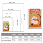 Size chart for punch needle kits from 20 x 30 cm to 60 x 80 cm