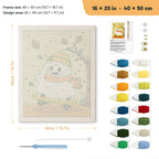 Autumn Ride Ghost punch needle kit, 16 × 20 in (40 × 50 cm): canvas size and kit contents