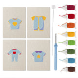 Baby Blue Outfits mini punch needle kit set: four finished canvases with threads, punch needle and threader