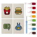 Backyard Burger Cook mini punch needle kit set: four finished canvases with threads, punch needle and threader