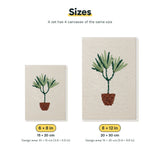 Size chart for the two mini canvas sizes: 6 x 8 in and 8 x 12 in