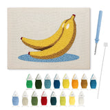 Banana Bunch punch needle kit: finished canvas with threads, punch needle and threader