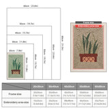 Size chart for punch needle kits from 20 x 30 cm to 60 x 80 cm