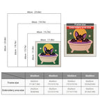 Size chart for square punch needle kits from 30 x 30 cm to 60 x 60 cm