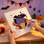 Punching the Batty Ice Cream design with the punch needle