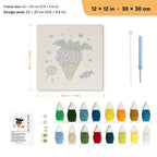 Batty Ice Cream punch needle kit, 12 × 12 in (30 × 30 cm): canvas size and kit contents