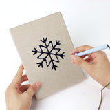 Punching a Bauble and Snowflake mini canvas with the punch needle