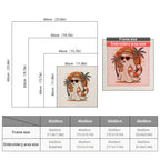 Size chart for square punch needle kits from 30 x 30 cm to 60 x 60 cm