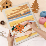 Punching the Beach Read design with the punch needle
