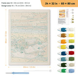 Beach Read punch needle kit, 24 × 32 in (60 × 80 cm): canvas size and kit contents