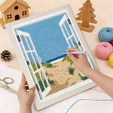Punching the Beach Window design with the punch needle