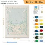 Beach Window punch needle kit, 24 × 32 in (60 × 80 cm): canvas size and kit contents