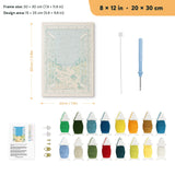 Beach Window punch needle kit, 8 × 12 in (20 × 30 cm): canvas size and kit contents