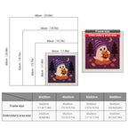 Size chart for square punch needle kits from 30 x 30 cm to 60 x 60 cm