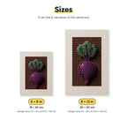 Size chart for the two mini canvas sizes: 6 x 8 in and 8 x 12 in