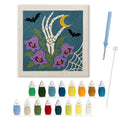 Bellflower Bone Hand punch needle kit: finished canvas with threads, punch needle and threader