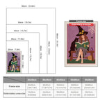 Size chart for punch needle kits from 20 x 30 cm to 60 x 80 cm