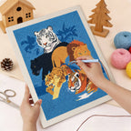 Punching the Big Cats Gathering design with the punch needle