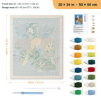 Big Cats Gathering punch needle kit, 20 × 24 in (50 × 60 cm): canvas size and kit contents