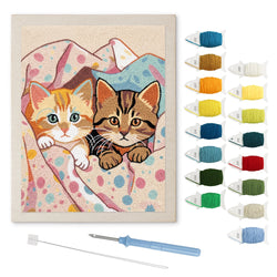 Blanket Buddies punch needle kit: finished canvas with threads, punch needle and threader
