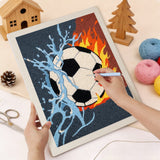 Punching the Blazing Soccer Ball design with the punch needle