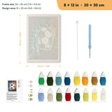 Blazing Soccer Ball punch needle kit, 8 × 12 in (20 × 30 cm): canvas size and kit contents