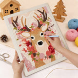 Punching the Blossom Antler Deer design with the punch needle