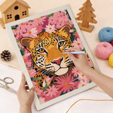 Punching the Blossom Leopard design with the punch needle