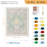 Blossom Leopard punch needle kit, 16 × 20 in (40 × 50 cm): canvas size and kit contents