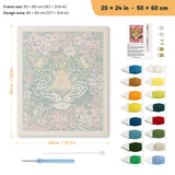 Blossom Leopard punch needle kit, 20 × 24 in (50 × 60 cm): canvas size and kit contents