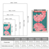 Size chart for punch needle kits from 20 x 30 cm to 60 x 80 cm