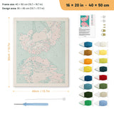 Blossom Reflection punch needle kit, 16 × 20 in (40 × 50 cm): canvas size and kit contents