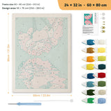 Blossom Reflection punch needle kit, 24 × 32 in (60 × 80 cm): canvas size and kit contents