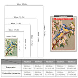 Size chart for punch needle kits from 20 x 30 cm to 60 x 80 cm
