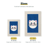 Size chart for the two mini canvas sizes: 6 x 8 in and 8 x 12 in