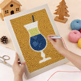 Punching the Blue Cocktail Hour design with the punch needle