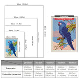 Size chart for punch needle kits from 20 x 30 cm to 60 x 80 cm