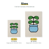 Size chart for the two mini canvas sizes: 6 x 8 in and 8 x 12 in