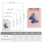 Size chart for punch needle kits from 20 x 30 cm to 60 x 80 cm