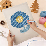 Punching the Blue Striped Flower design with the punch needle