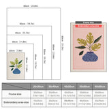 Size chart for punch needle kits from 20 x 30 cm to 60 x 80 cm
