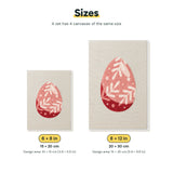 Size chart for the two mini canvas sizes: 6 x 8 in and 8 x 12 in