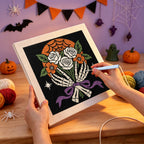 Punching the Bone Hands Bouquet design with the punch needle