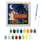 Boo Camp Ghost punch needle kit: finished canvas with threads, punch needle and threader