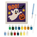 Boo Ghost punch needle kit: finished canvas with threads, punch needle and threader